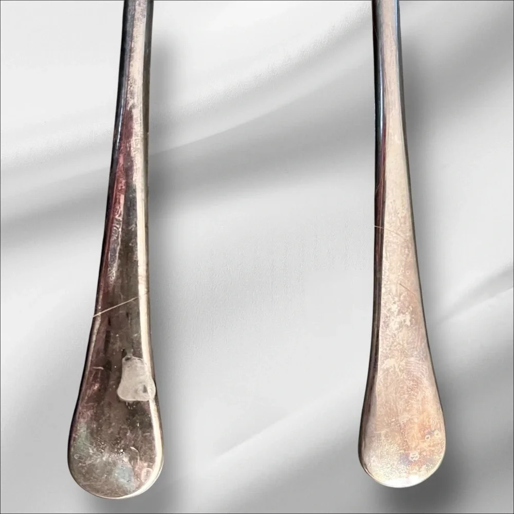 VTG Italian Silver Plated Fork & Spoon Salad Fruit Serving Set 9” Minimalist